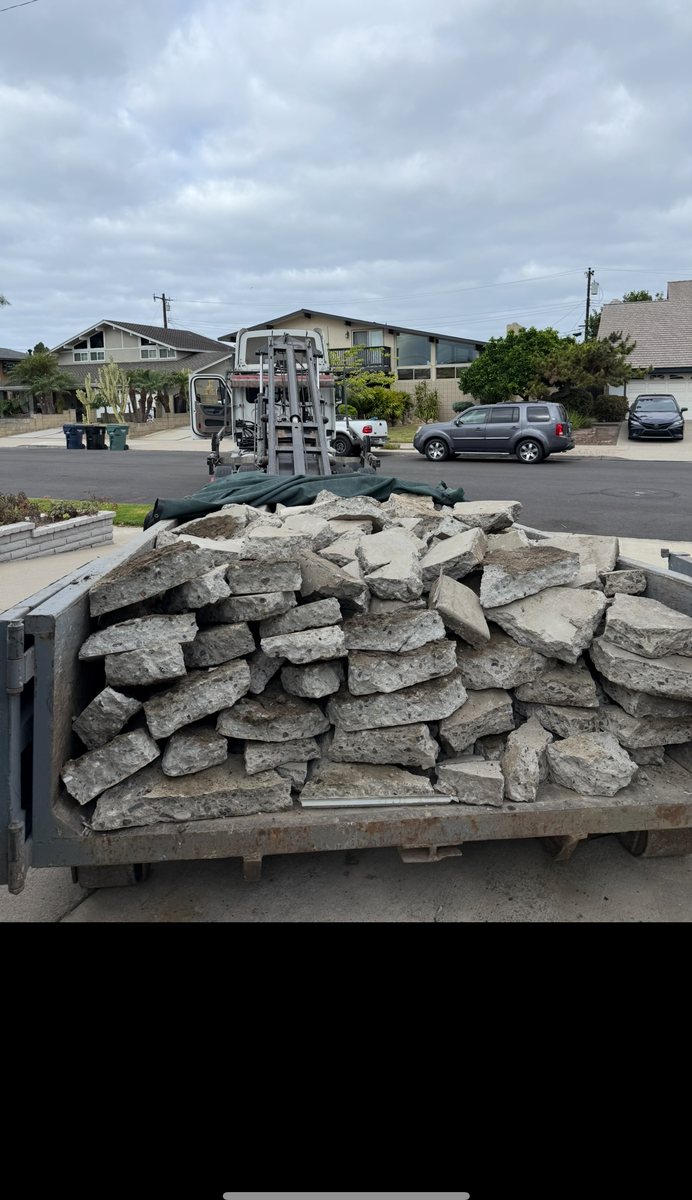 Loaded container with concrete material ready for facility run